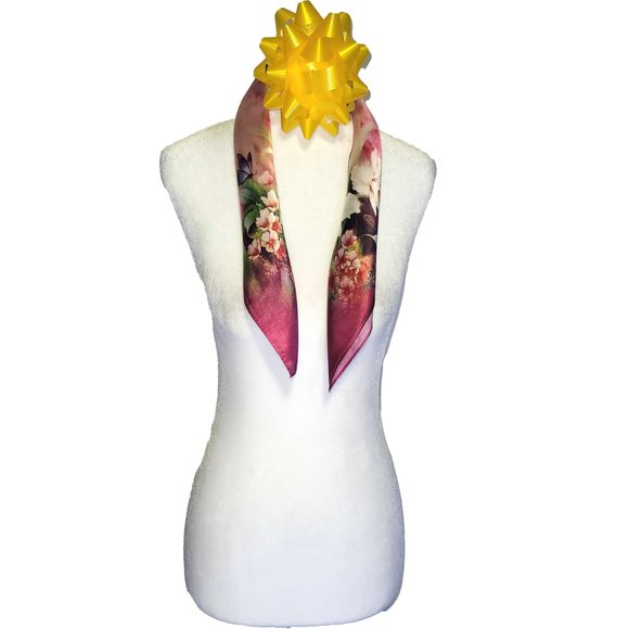 NWT Genuine 100% Mulberry Silk Satin Scarf 20"x20" Small Square Shawl 5401 - Picture 4 of 7